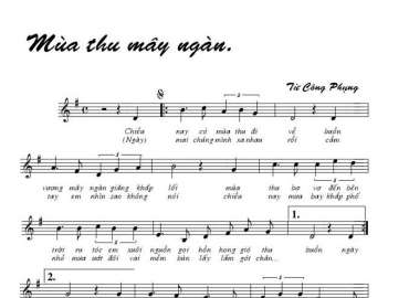 Mùa Thu Mây Ngàn sheet có lời 