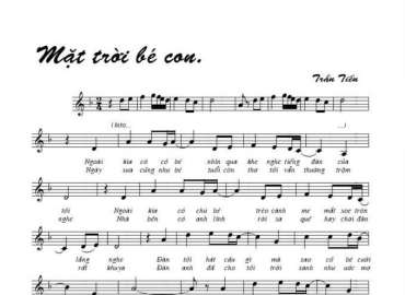 Mặt Trời Bé Con sheet có lời 