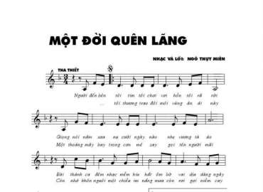 Một Đời Quên Lãng sheet có lời 