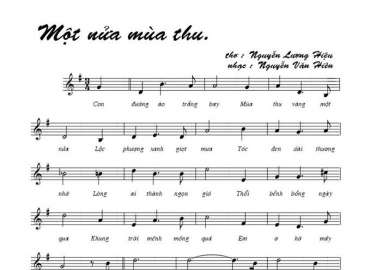 Một Nửa Mùa Thu sheet có lời 