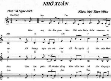 Nhớ Xuân sheet có lời 