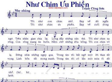 Như Chim Ưu Phiền sheet có lời 