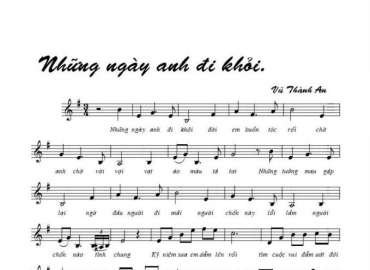 Những Ngày Anh Đi Khỏi sheet có lời 