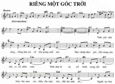 Riêng Một Góc Trời sheet có lời 