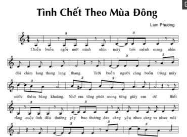 Tình Chết Theo Mùa Đông sheet có lời