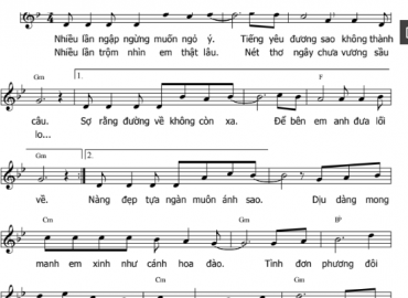 Tình Đơn Phương sheet có lời 