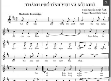 Thành Phố Tình Yêu Và Nỗi Nhớ sheet có lời 