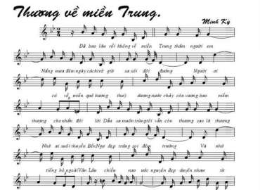 Thương Về Miền Trung sheet có lời 