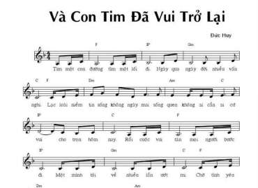 Và Con Tim Đã Vui Trở Lại sheet có lời 