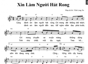 Xin làm người hát rong sheet