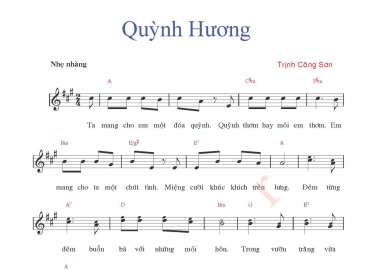 Quỳnh Hương sheet có lời