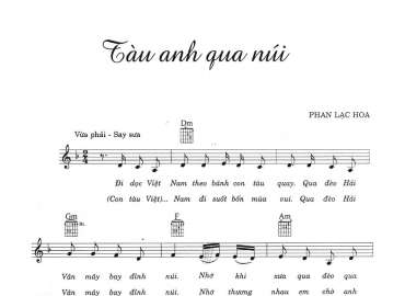 Tàu Anh Qua Núi sheet có lời