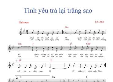 Tình Yêu Trả Lại Trăng Sao sheet có lời 