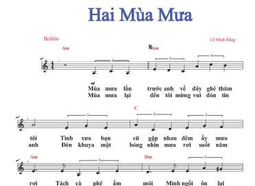 Hai Mùa Mưa sheet có lời 
