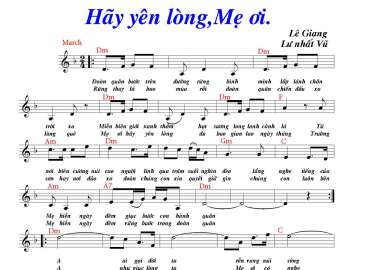 Hãy Yên Lòng Mẹ Ơi sheet có lời 