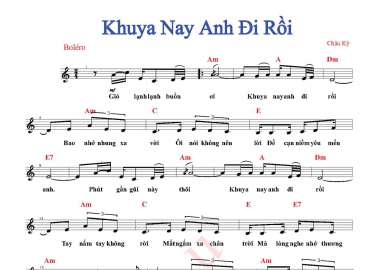 Khuya Nay Anh Đi Rồi sheet có lời 
