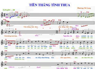 Tiền Thắng Tình Thua sheet có lời