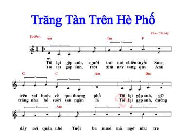Trăng Tàn Trên Hè Phố sheet có lời