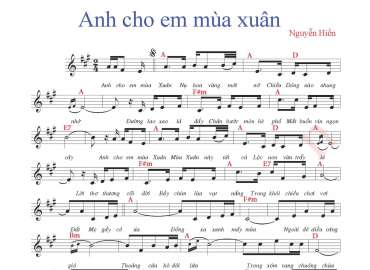 Anh Cho Em Mùa Xuân sheet có lời 