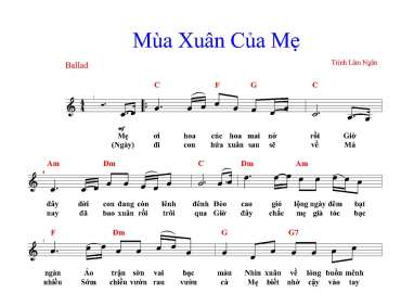Mùa Xuân Của Mẹ sheet có lời có lời 