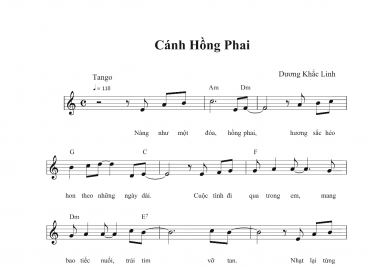 Cánh Hồng Phai sheet có lời