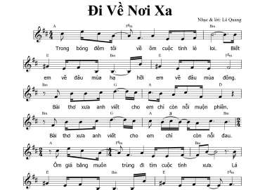 Đi Về Nơi Xa sheet có lời