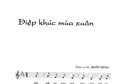 Điệp Khúc Mùa Xuân sheet có lời