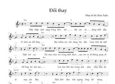 Đổi Thay (Kim Tuấn) sheet có lời