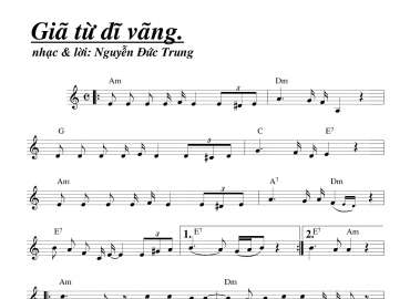Giã Từ Dĩ Vãng sheet có lời