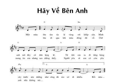 Hãy Về Bên Anh sheet có lời