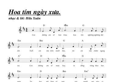 Hoa Tím Ngày Xưa sheet có lời