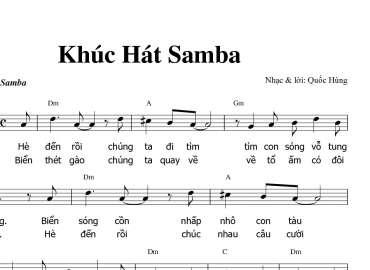 Khúc Hát Samba sheet có lời