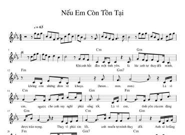 Nếu Em Còn Tồn Tại sheet có lời