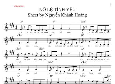 Nô Lệ Tình Yêu sheet có lời
