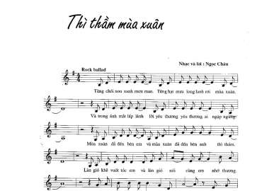 Thì Thầm Mùa xuân sheet có lời