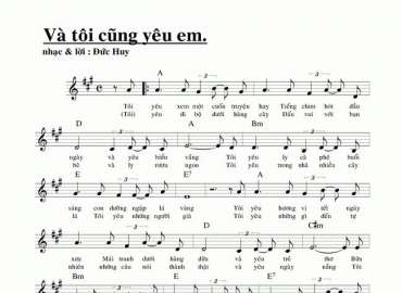 Và tôi Cũng Yêu Em sheet có lời