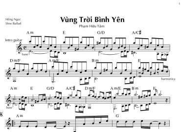 Vùng Trời Bình Yên sheet có lời
