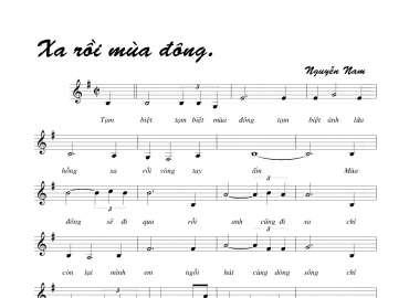 Xa Rồi Mùa Đông sheet có lời