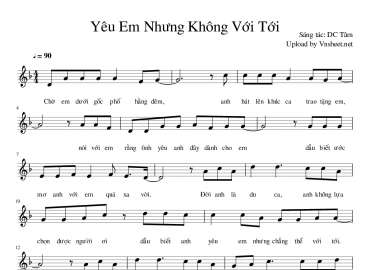 Yêu Em Nhưng không Với Tới sheet có lời