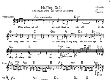 Đường xưa sheet có lời 