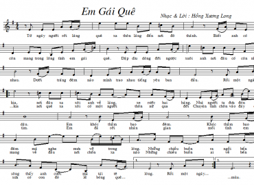 Em Gái Quê sheet có lời