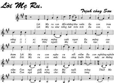 Lời mẹ ru sheet có lời