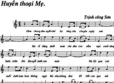 Huyền thoại mẹ sheet có lời